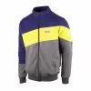 GMS Sweatjacke LEO - Dunkelblau-fluogelb-grau