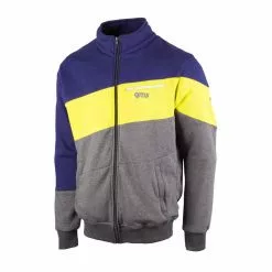 GMS Sweatjacke LEO - Dunkelblau-fluogelb-grau