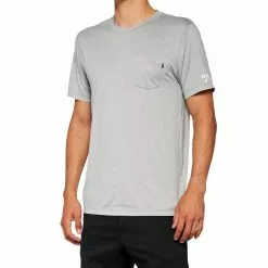 100% Mission Athletic T-Shirt - Heather Grey