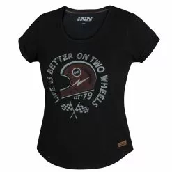 IXS Damen T-Shirt On Two Wheels - Schwarz-rot