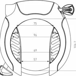 Abus PRO SHIELD XPlus 5955 NR Black 5 Abus PRO SHIELD XPlus 5955 NR Black -Bikes Verkaufsgeschäft technical drawing 5955 3